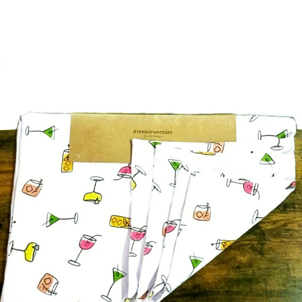 Teenieweenies Cotton Placemats White Multi Print Set Of 4